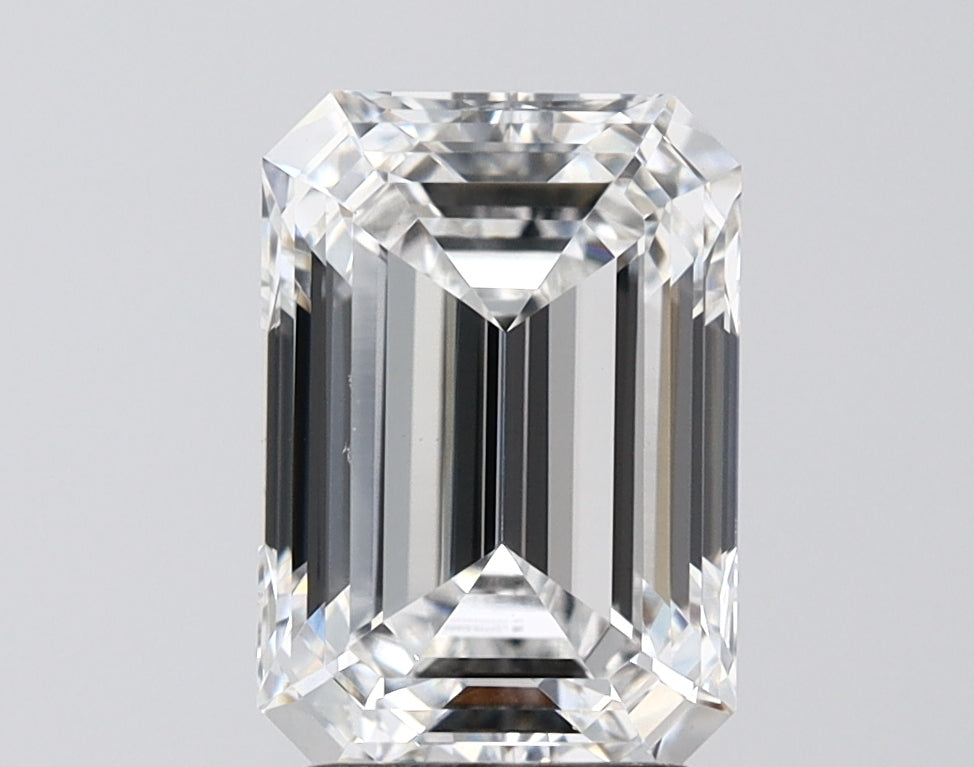 3.09 Carat Emerald Shaped, Ideal Cut, E Color, VS1 Clarity, IGI Certified Lab Grown Diamond