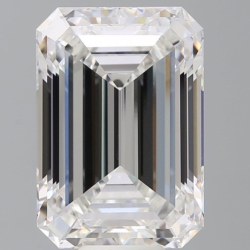 12.53 Carat Emerald Shaped, Ideal Cut, F Color, VVS2 Clarity, IGI Certified Lab Grown Diamond