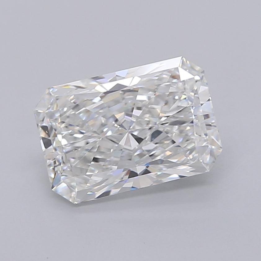 2.55 Carat Radiant Shaped, Ideal Cut, E Color, VVS2 Clarity, IGI Certified Lab Grown Diamond