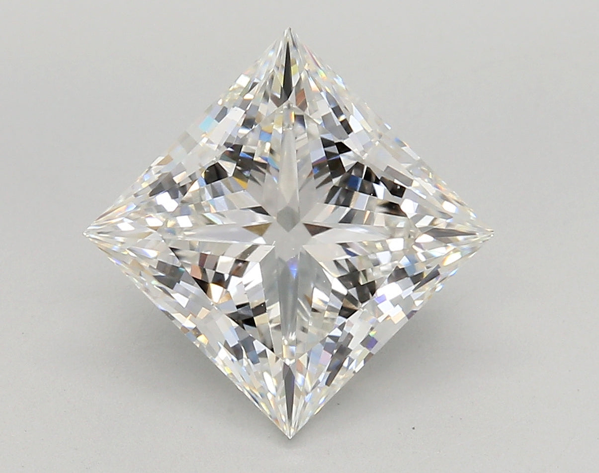 4.85 Carat Princess Shaped, Ideal Cut, F Color, VVS2 Clarity, IGI Certified Lab Grown Diamond