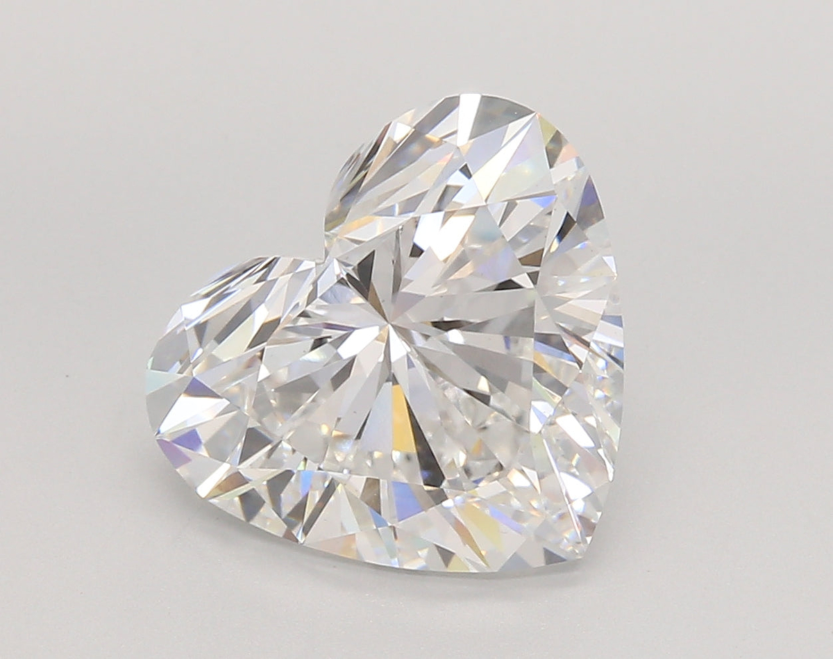 5.06 Carat Heart Shaped, Ideal Cut, E Color, VVS2 Clarity, IGI Certified Lab Grown Diamond