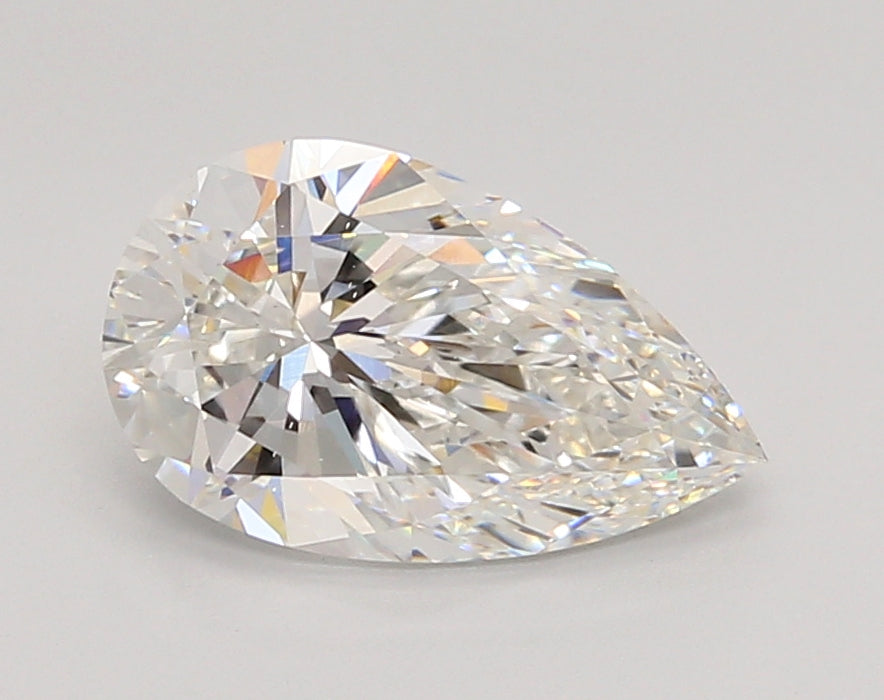 2.02 Carat Pear Shaped, Ideal Cut, F Color, VVS2 Clarity, IGI Certified Lab Grown Diamond