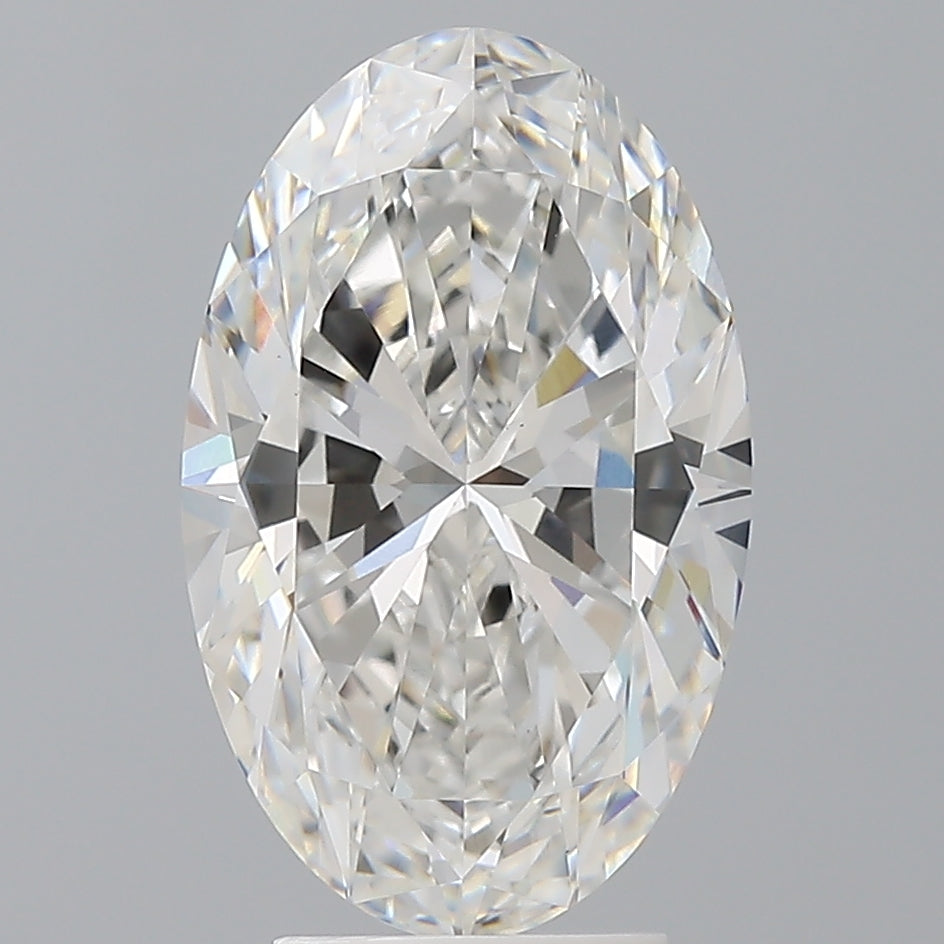 4.10 Carat Oval Shaped, Ideal Cut, F Color, VVS2 Clarity, IGI Certified Lab Grown Diamond