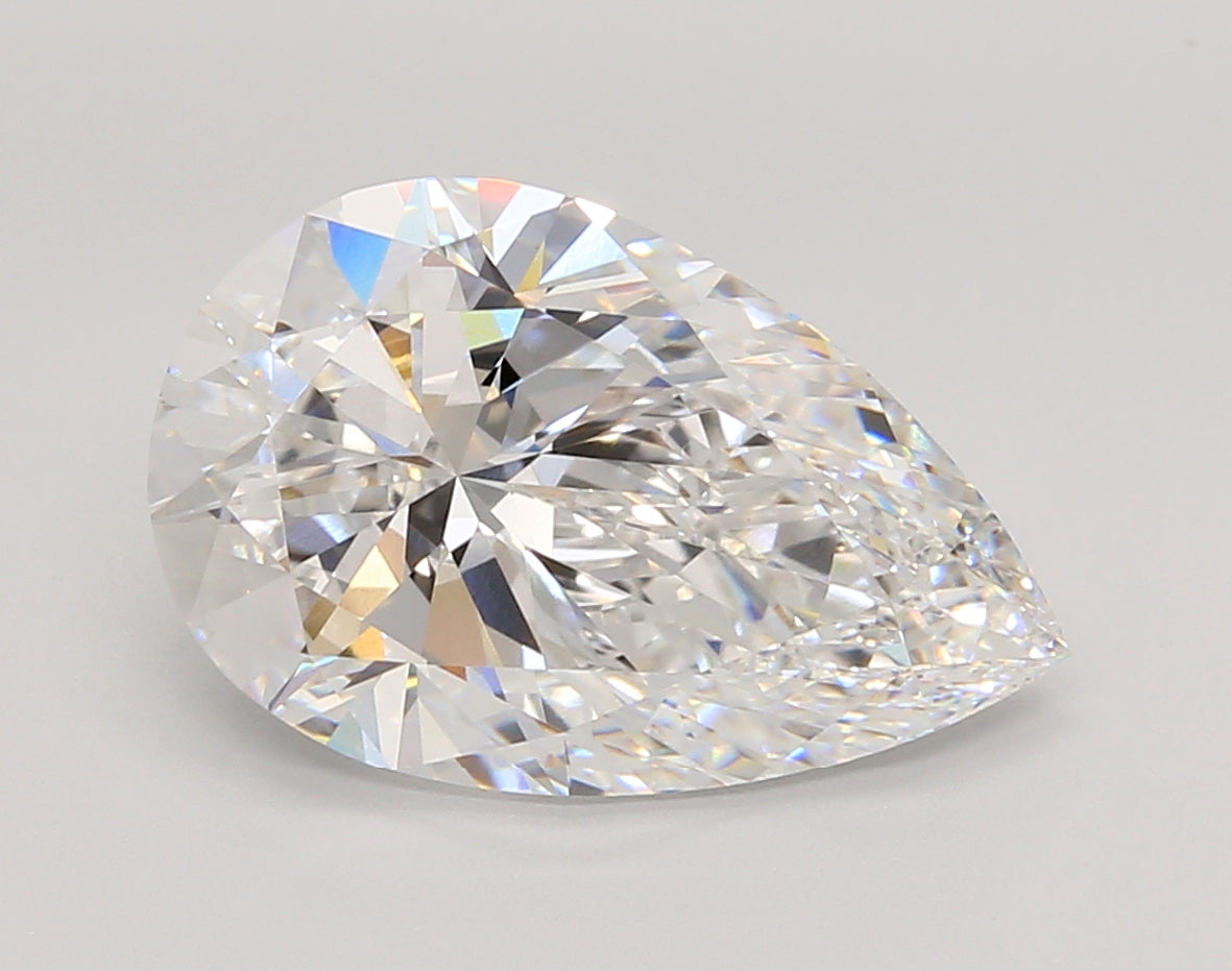 5.06 Carat Pear Shaped, Ideal Cut, D Color, VVS2 Clarity, IGI Certified Lab Grown Diamond
