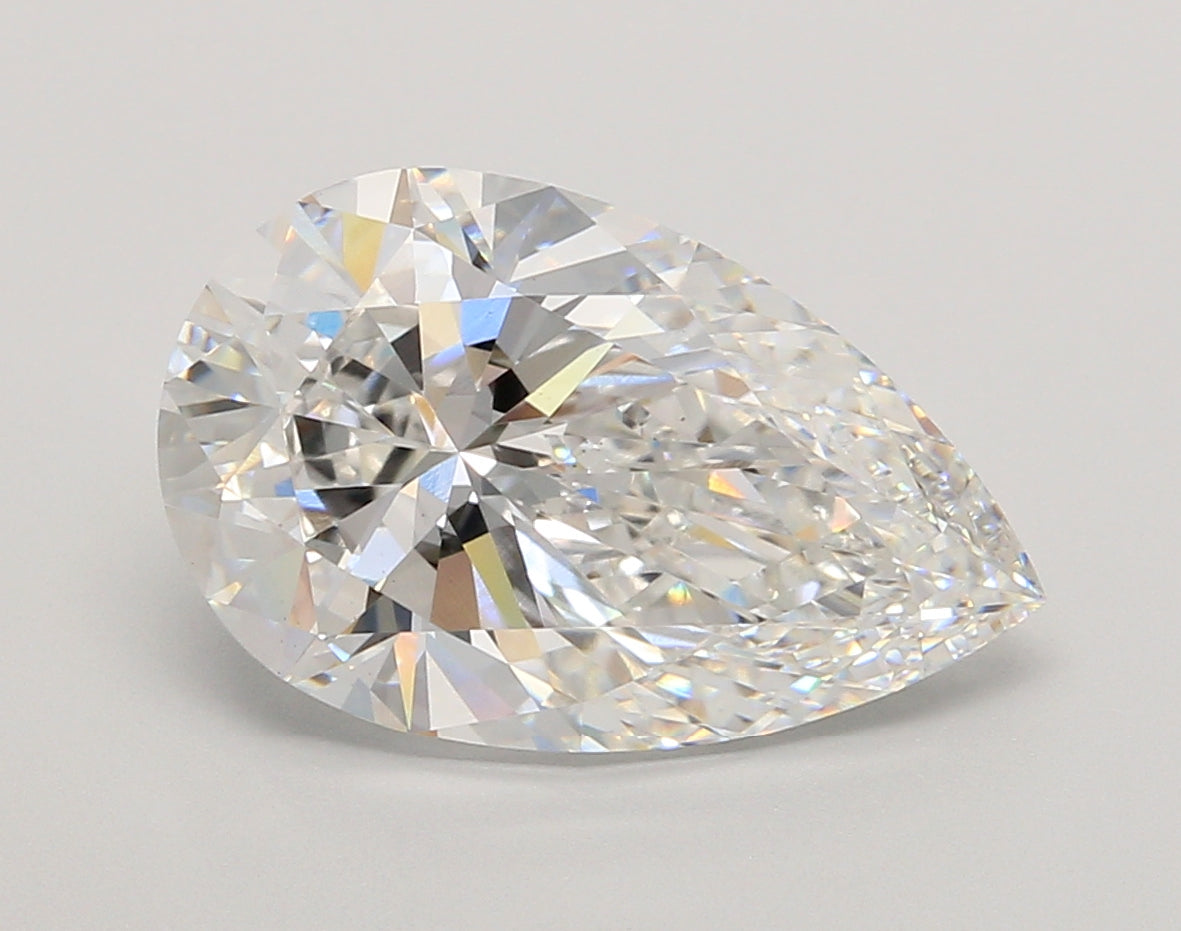 5.02 Carat Pear Shaped, Ideal Cut, E Color, VS1 Clarity, IGI Certified Lab Grown Diamond