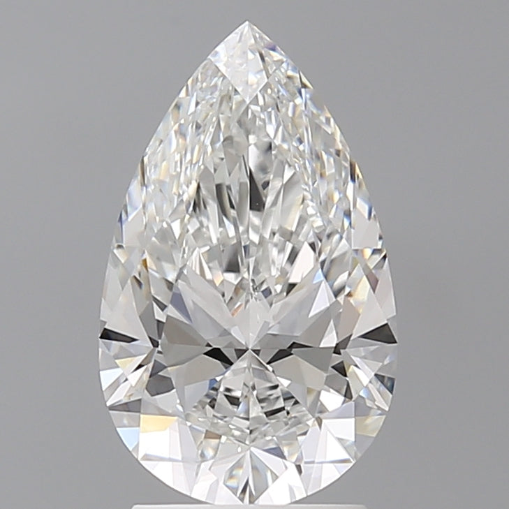 2.56 Carat Pear Shaped, Ideal Cut, E Color, VVS2 Clarity, IGI Certified Lab Grown Diamond