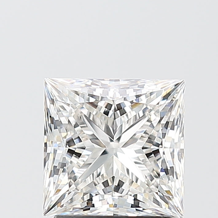 2.10 Carat Princess Shaped, Ideal Cut, F Color, VVS2 Clarity, IGI Certified Lab Grown Diamond