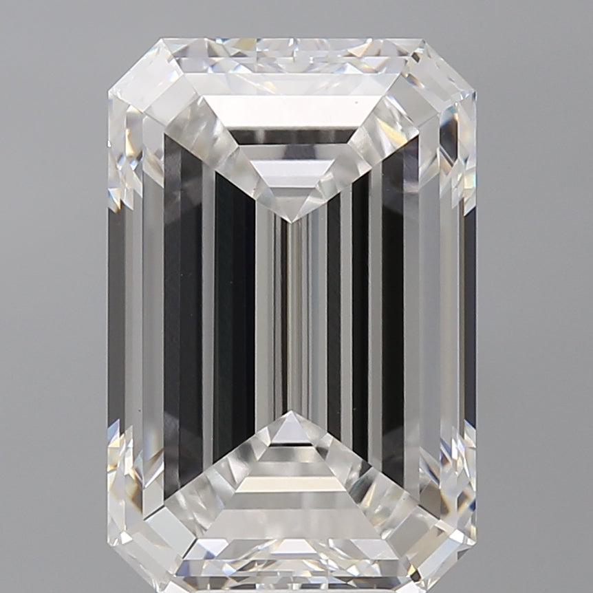 8.53 Carat Emerald Shaped, Ideal Cut, F Color, VVS2 Clarity, IGI Certified Lab Grown Diamond