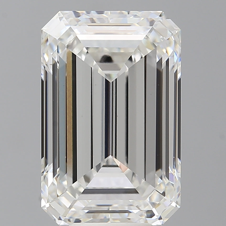 8.56 Carat Emerald Shaped, Ideal Cut, F Color, VVS2 Clarity, IGI Certified Lab Grown Diamond