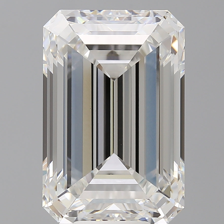 10.55 Carat Emerald Shaped, Ideal Cut, F Color, VVS2 Clarity, IGI Certified Lab Grown Diamond