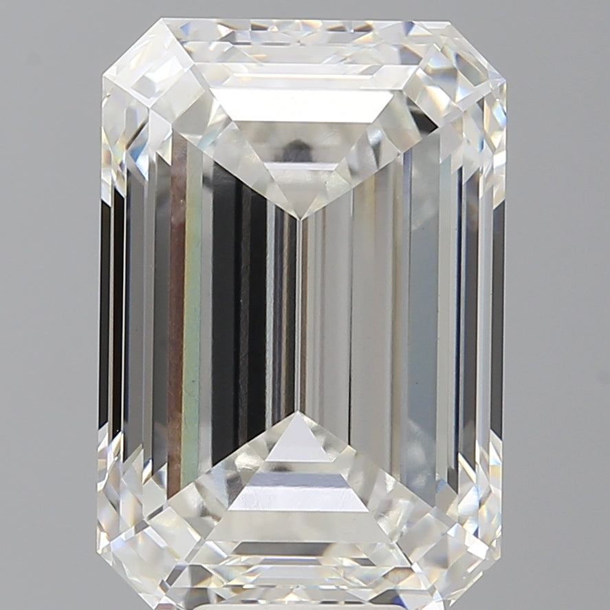 10.59 Carat Emerald Shaped, Ideal Cut, F Color, VVS2 Clarity, IGI Certified Lab Grown Diamond