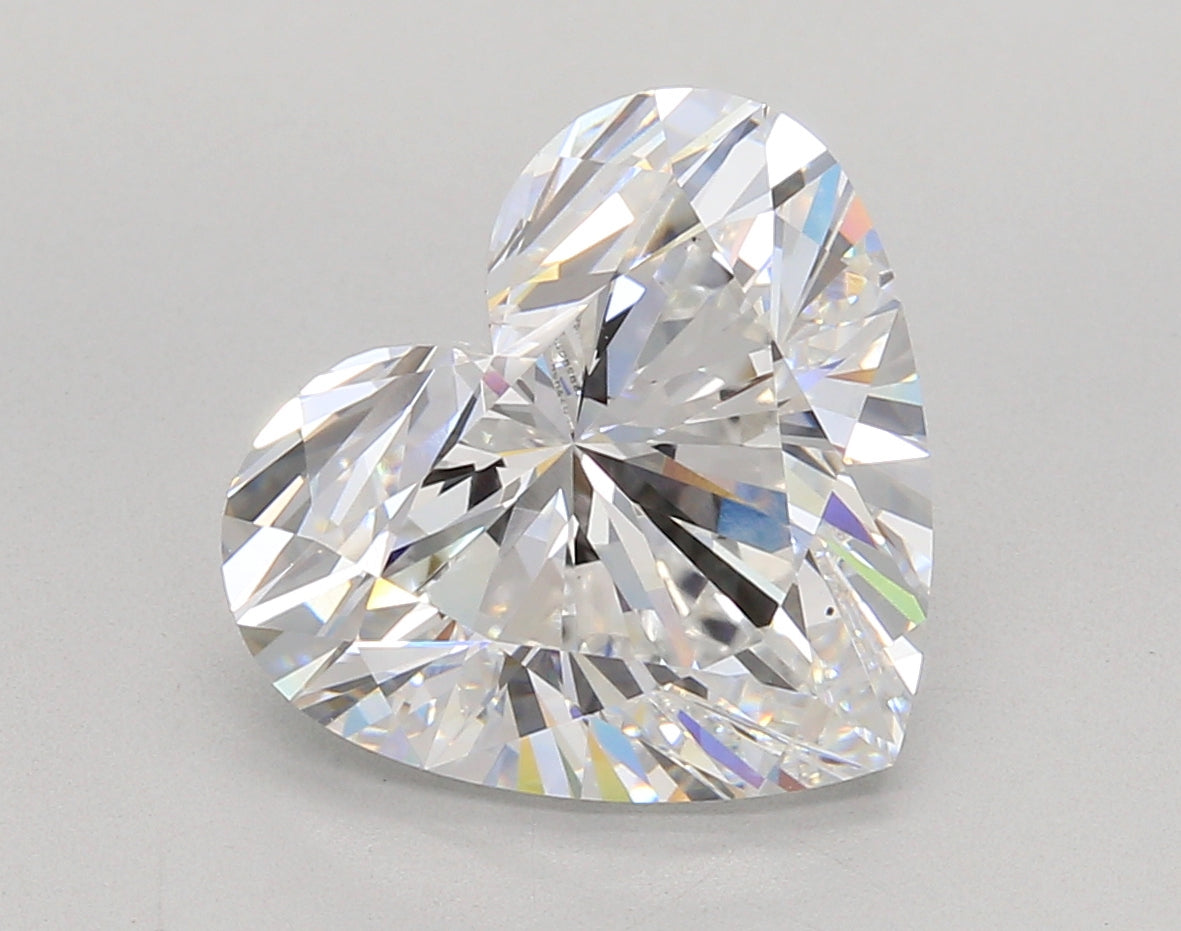 5.51 Carat Heart Shaped, Ideal Cut, D Color, VVS2 Clarity, IGI Certified Lab Grown Diamond
