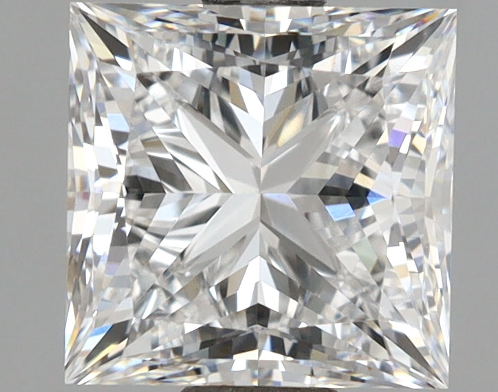 2.05 Carat Princess Shaped, Ideal Cut, D Color, VVS2 Clarity, IGI Certified Lab Grown Diamond