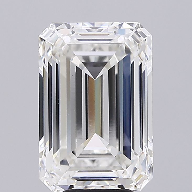 7.03 Carat Emerald Shaped, Ideal Cut, F Color, VVS2 Clarity, IGI Certified Lab Grown Diamond