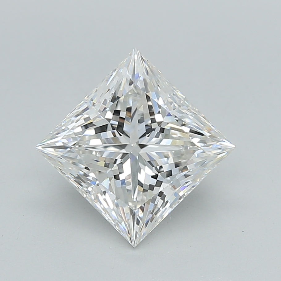 2.02 Carat Princess Shaped, Ideal Cut, E Color, VVS2 Clarity, IGI Certified Lab Grown Diamond