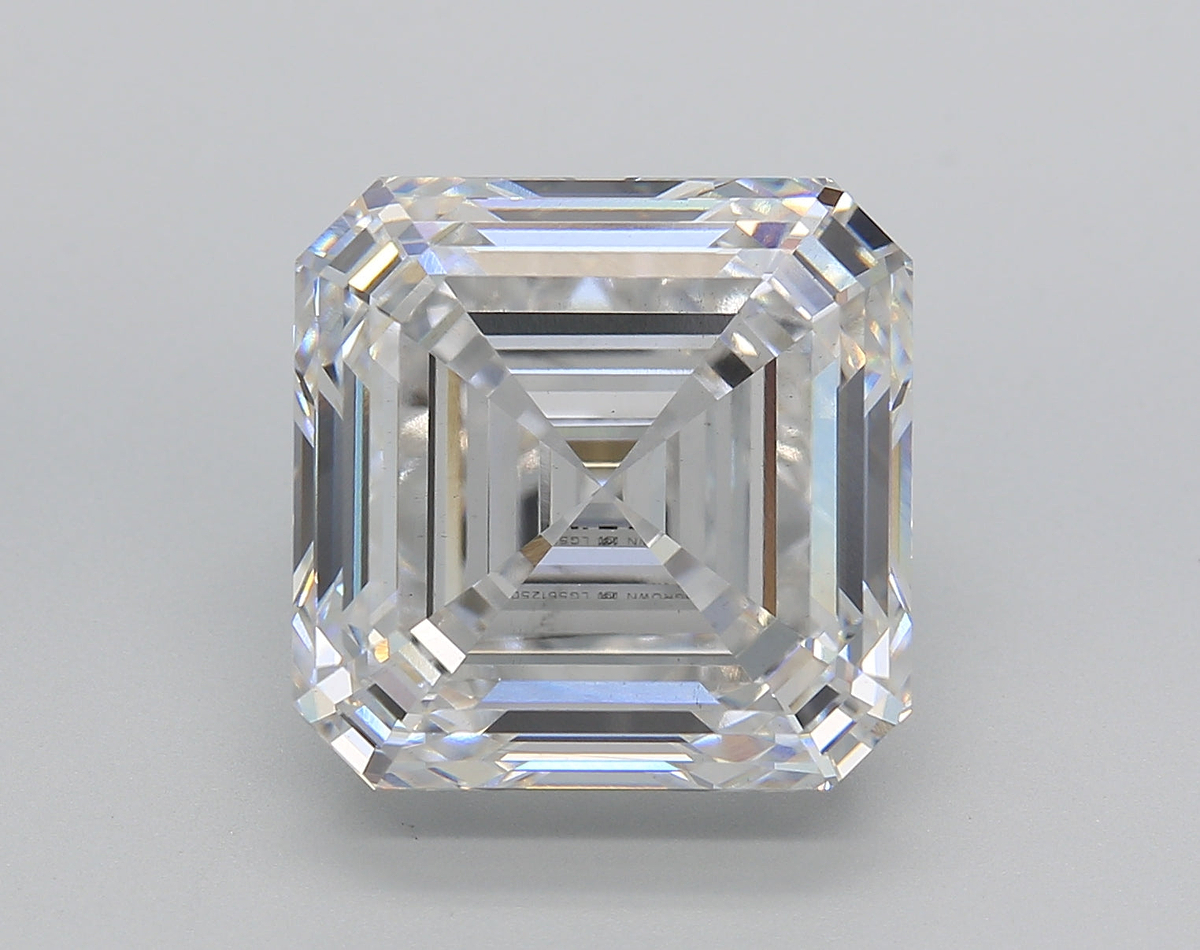10.36 Carat Asscher Shaped, Ideal Cut, F Color, VS1 Clarity, IGI Certified Lab Grown Diamond