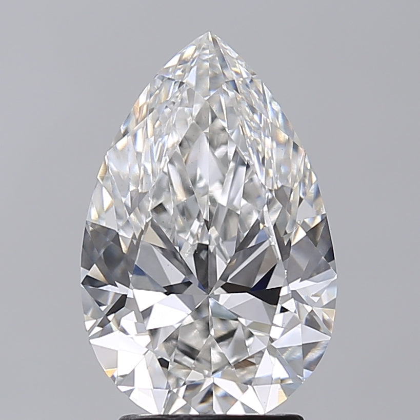 3.00 Carat Pear Shaped, Excellent Cut, F Color, VVS2 Clarity, IGI Certified Lab Grown Diamond