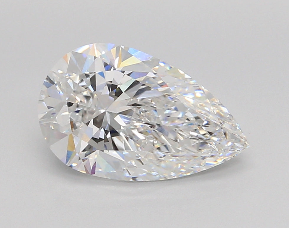 2.56 Carat Pear Shaped, Ideal Cut, E Color, VS1 Clarity, IGI Certified Lab Grown Diamond