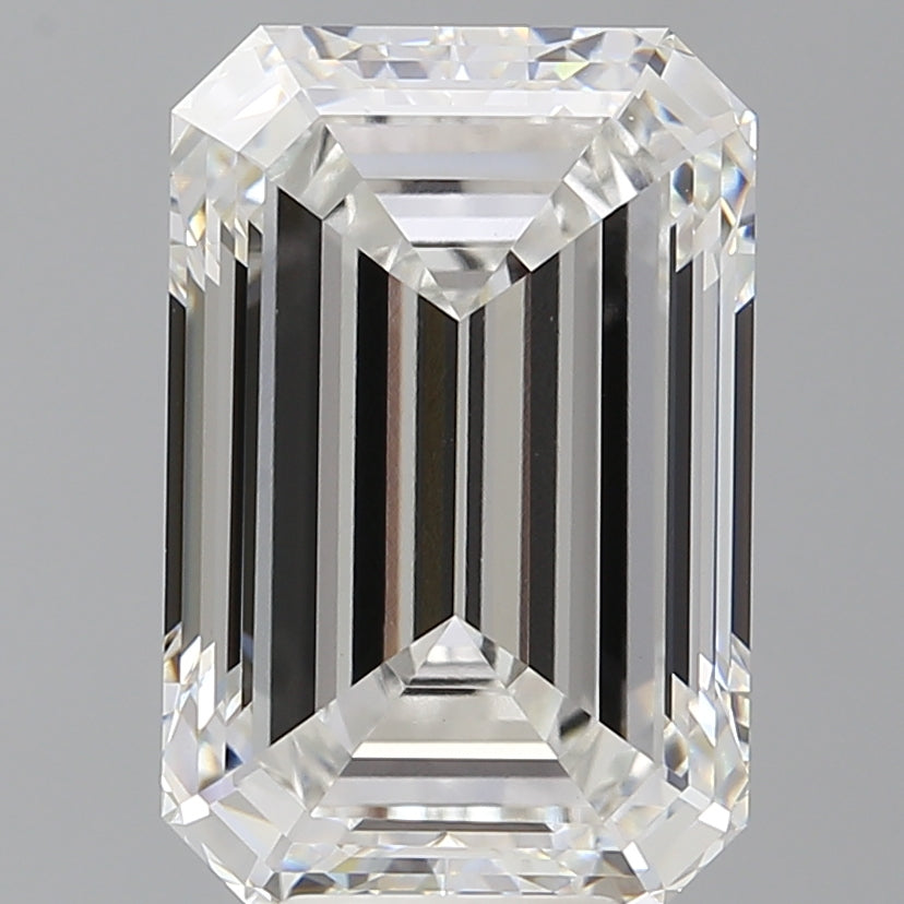 8.09 Carat Emerald Shaped, Excellent Cut, F Color, VVS2 Clarity, IGI Certified Lab Grown Diamond