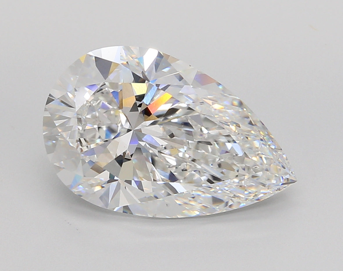 5.03 Carat Pear Shaped, Ideal Cut, E Color, VS1 Clarity, IGI Certified Lab Grown Diamond