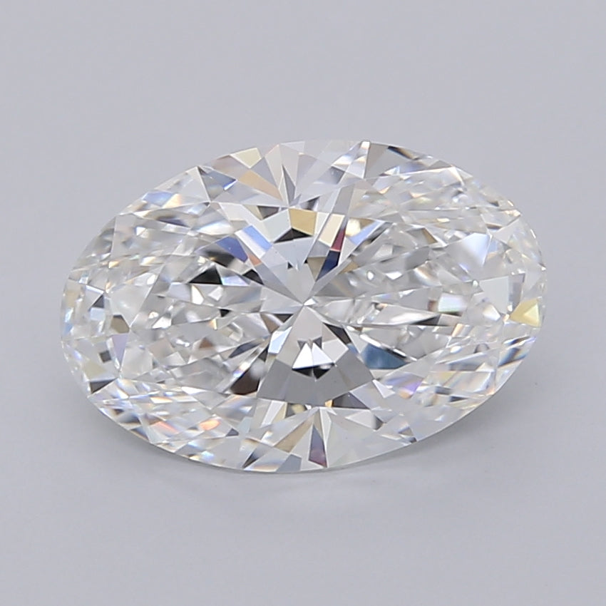 3.02 Carat Oval Shaped, Ideal Cut, D Color, VVS2 Clarity, IGI Certified Lab Grown Diamond