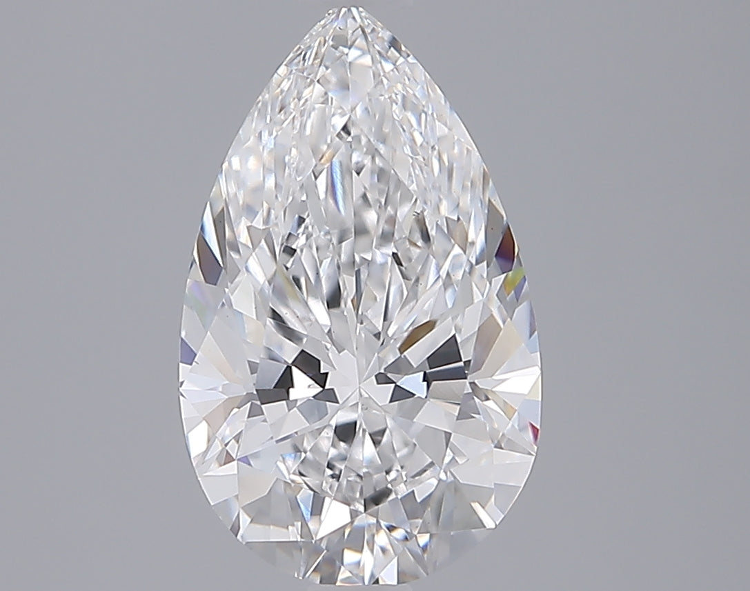 2.71 Carat Pear Shaped, Ideal Cut, D Color, VS1 Clarity, IGI Certified Lab Grown Diamond