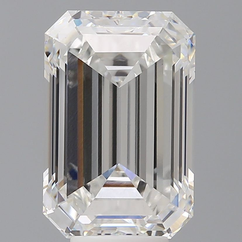 7.60 Carat Emerald Shaped, Ideal Cut, F Color, VS1 Clarity, IGI Certified Lab Grown Diamond