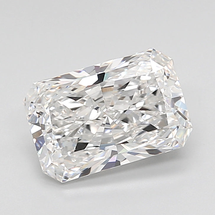 3.05 Carat Radiant Shaped, Ideal Cut, D Color, VVS2 Clarity, IGI Certified Lab Grown Diamond