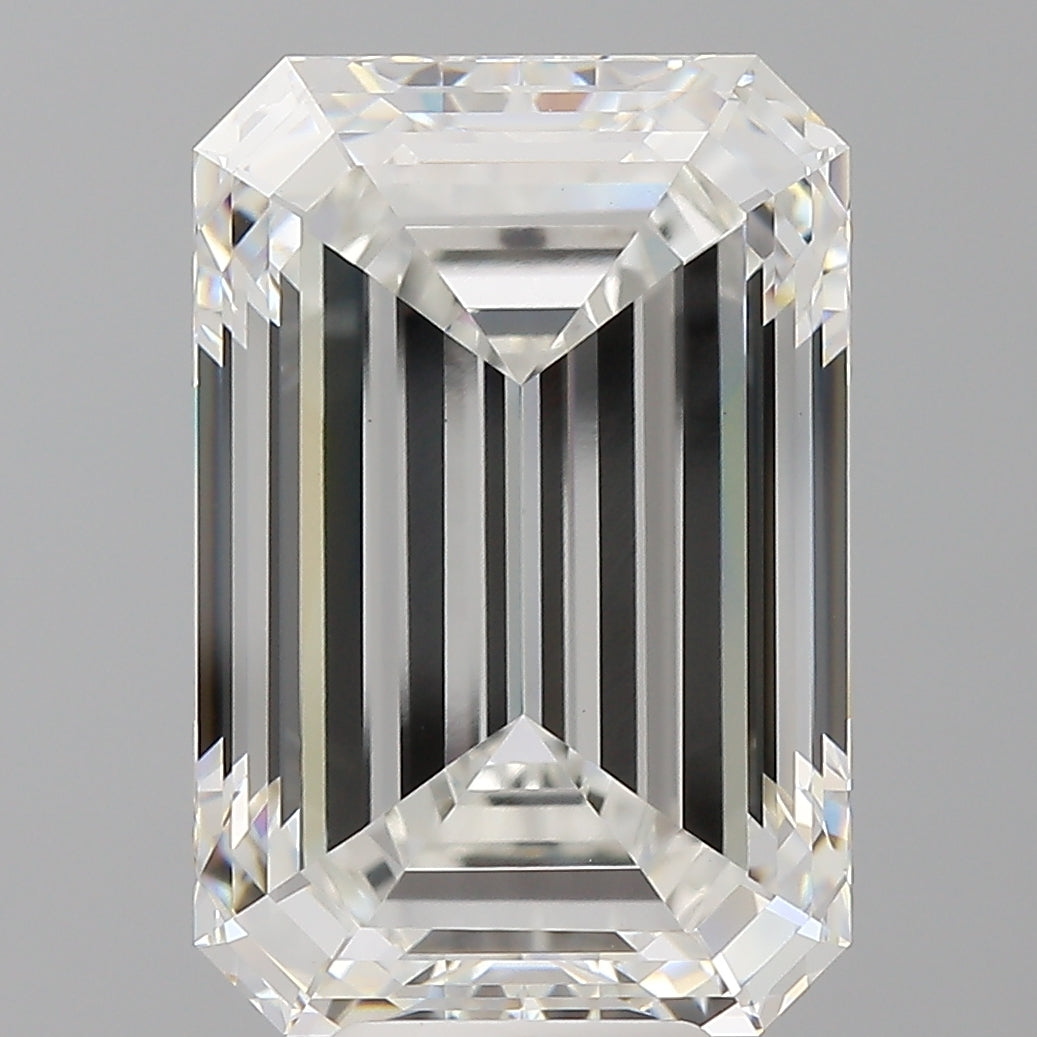9.55 Carat Emerald Shaped, Ideal Cut, F Color, VS1 Clarity, IGI Certified Lab Grown Diamond