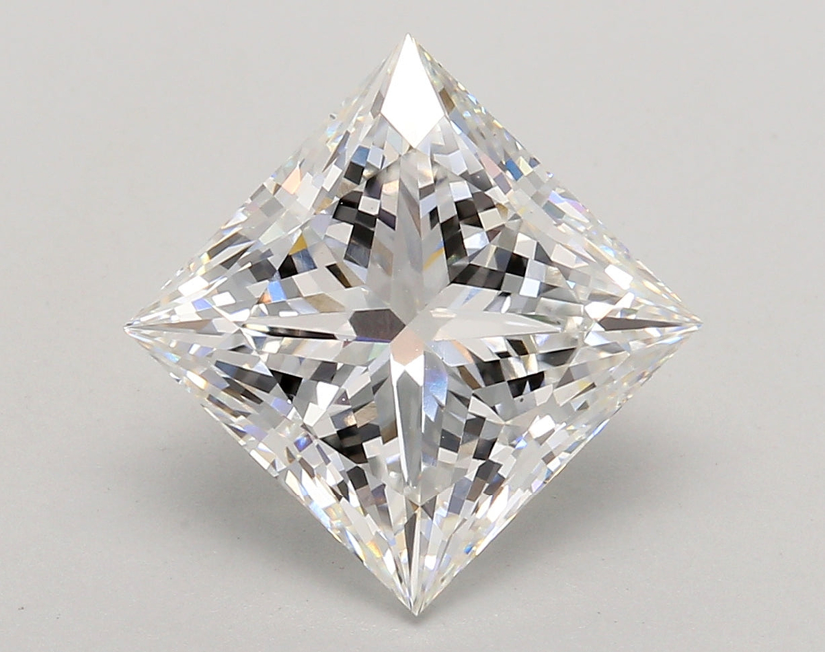 5.07 Carat Princess Shaped, Ideal Cut, E Color, VS1 Clarity, IGI Certified Lab Grown Diamond