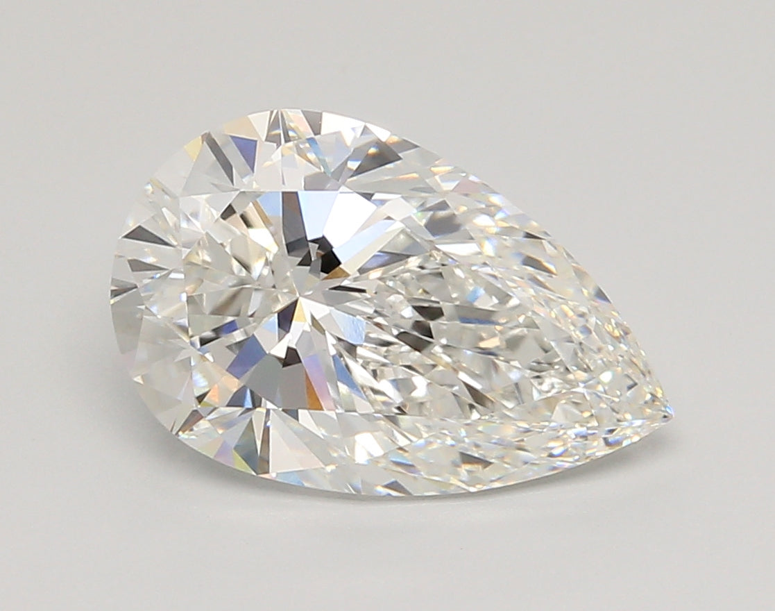 4.03 Carat Pear Shaped, Ideal Cut, F Color, VVS2 Clarity, IGI Certified Lab Grown Diamond