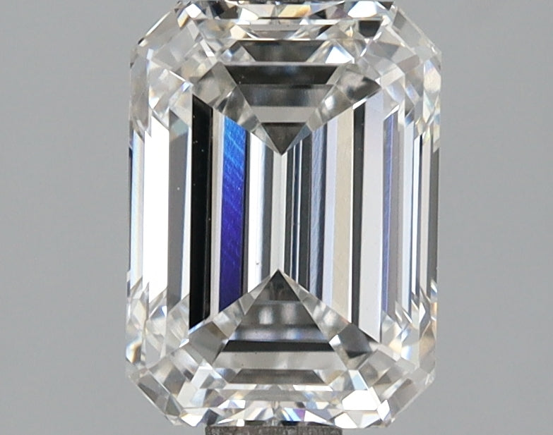 2.10 Carat Emerald Shaped, Ideal Cut, F Color, VVS2 Clarity, IGI Certified Lab Grown Diamond