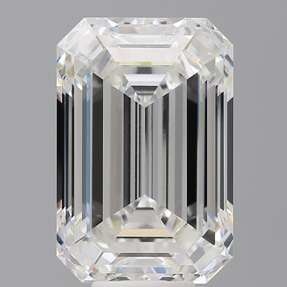 10.56 Carat Emerald Shaped, Ideal Cut, F Color, VVS2 Clarity, IGI Certified Lab Grown Diamond