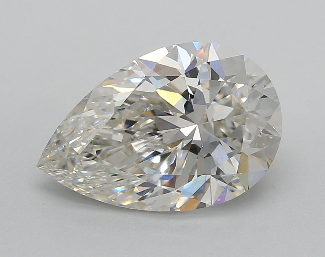 3.52 Carat Pear Shaped, Excellent Cut, G Color, VS1 Clarity, IGI Certified Lab Grown Diamond