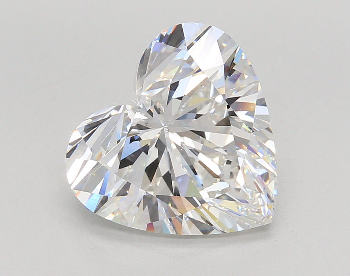4.51 Carat Heart Shaped, Ideal Cut, F Color, VVS2 Clarity, IGI Certified Lab Grown Diamond