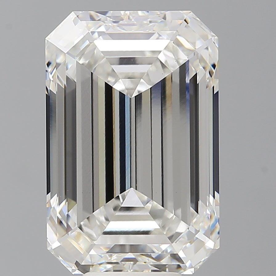 10.06 Carat Emerald Shaped, Ideal Cut, F Color, VVS2 Clarity, IGI Certified Lab Grown Diamond