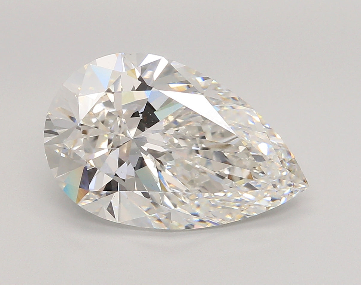 5.05 Carat Pear Shaped, Ideal Cut, F Color, VS1 Clarity, IGI Certified Lab Grown Diamond