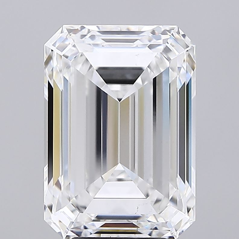 6.07 Carat Emerald Shaped, Ideal Cut, E Color, VS2 Clarity, IGI Certified Lab Grown Diamond