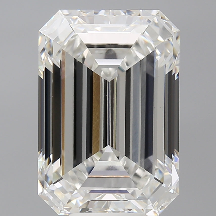 9.59 Carat Emerald Shaped, Ideal Cut, F Color, VVS2 Clarity, IGI Certified Lab Grown Diamond