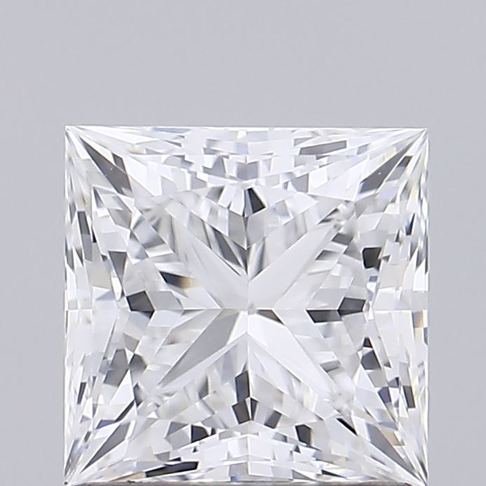 1.57 Carat Princess Shaped, Ideal Cut, D Color, VVS2 Clarity, IGI Certified Lab Grown Diamond