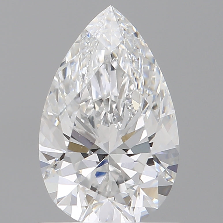 1.03 Carat Pear Shaped, Ideal Cut, D Color, VVS2 Clarity, IGI Certified Lab Grown Diamond
