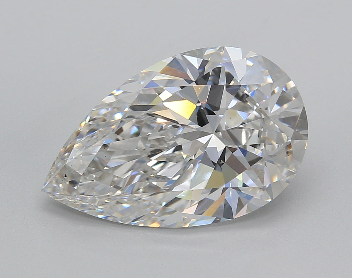5.01 Carat Pear Shaped, Excellent Cut, F Color, VS1 Clarity, IGI Certified Lab Grown Diamond