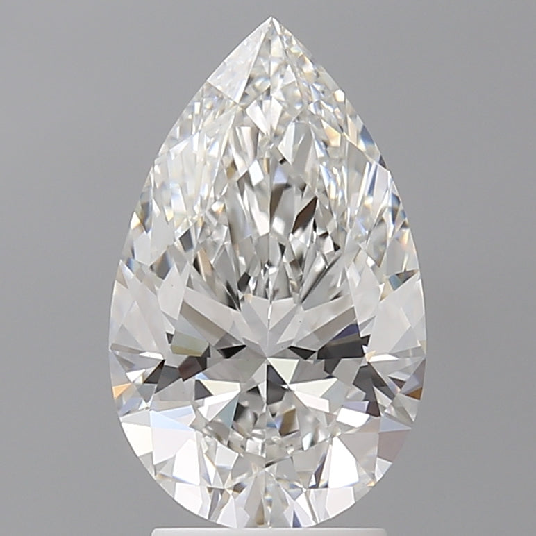 3.10 Carat Pear Shaped, Ideal Cut, F Color, VVS2 Clarity, IGI Certified Lab Grown Diamond