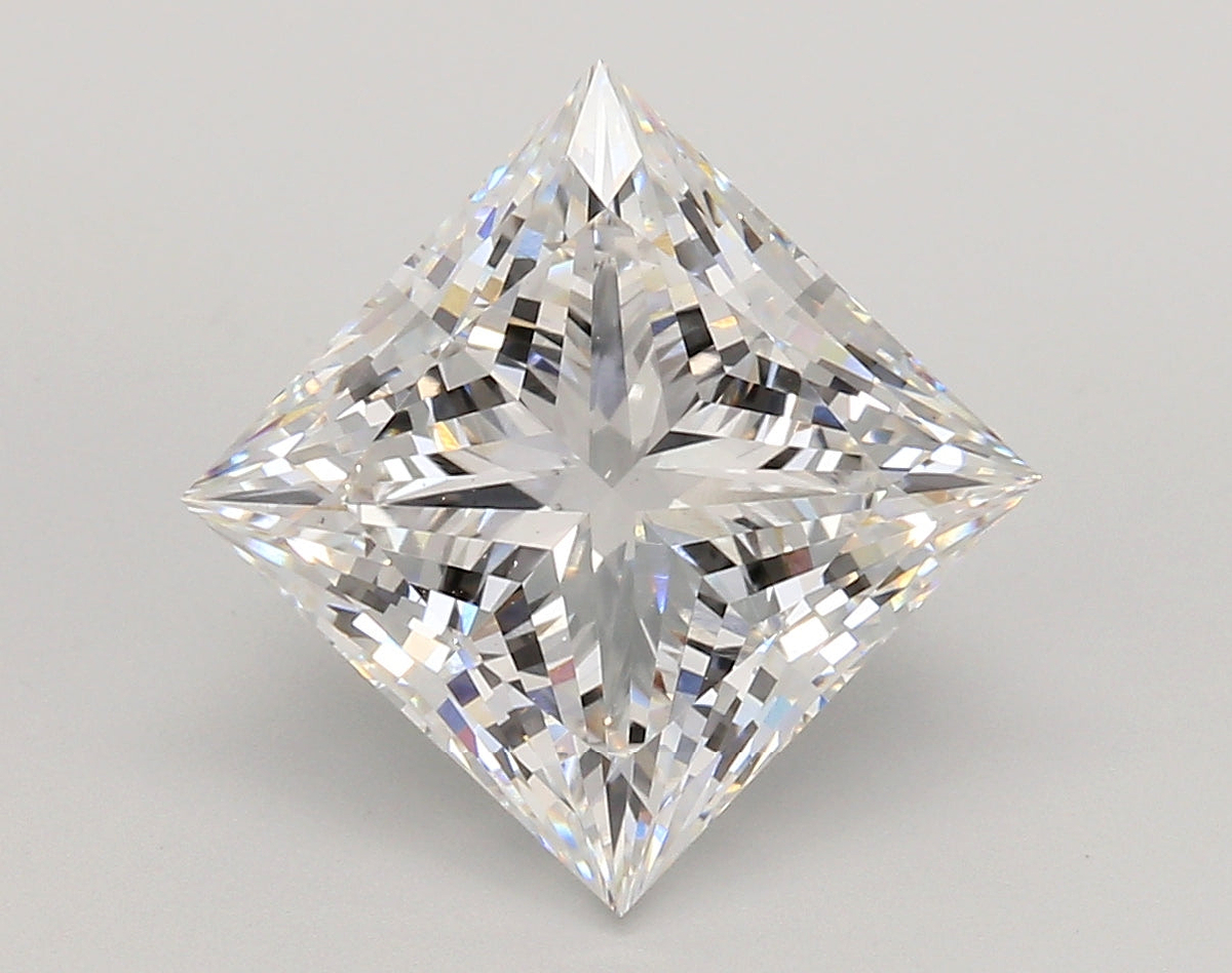 5.07 Carat Princess Shaped, Ideal Cut, E Color, VS1 Clarity, IGI Certified Lab Grown Diamond