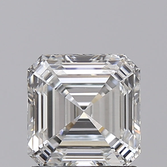 1.44 Carat Asscher Shaped, Ideal Cut, F Color, VS2 Clarity, IGI Certified Lab Grown Diamond