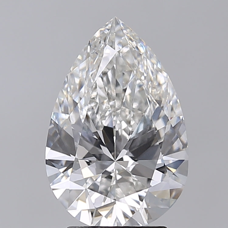3.02 Carat Pear Shaped, Excellent Cut, F Color, VVS2 Clarity, IGI Certified Lab Grown Diamond