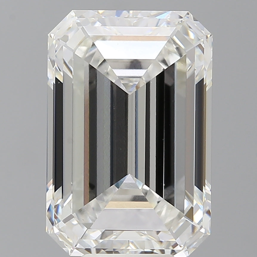 9.09 Carat Emerald Shaped, Ideal Cut, F Color, VS1 Clarity, IGI Certified Lab Grown Diamond