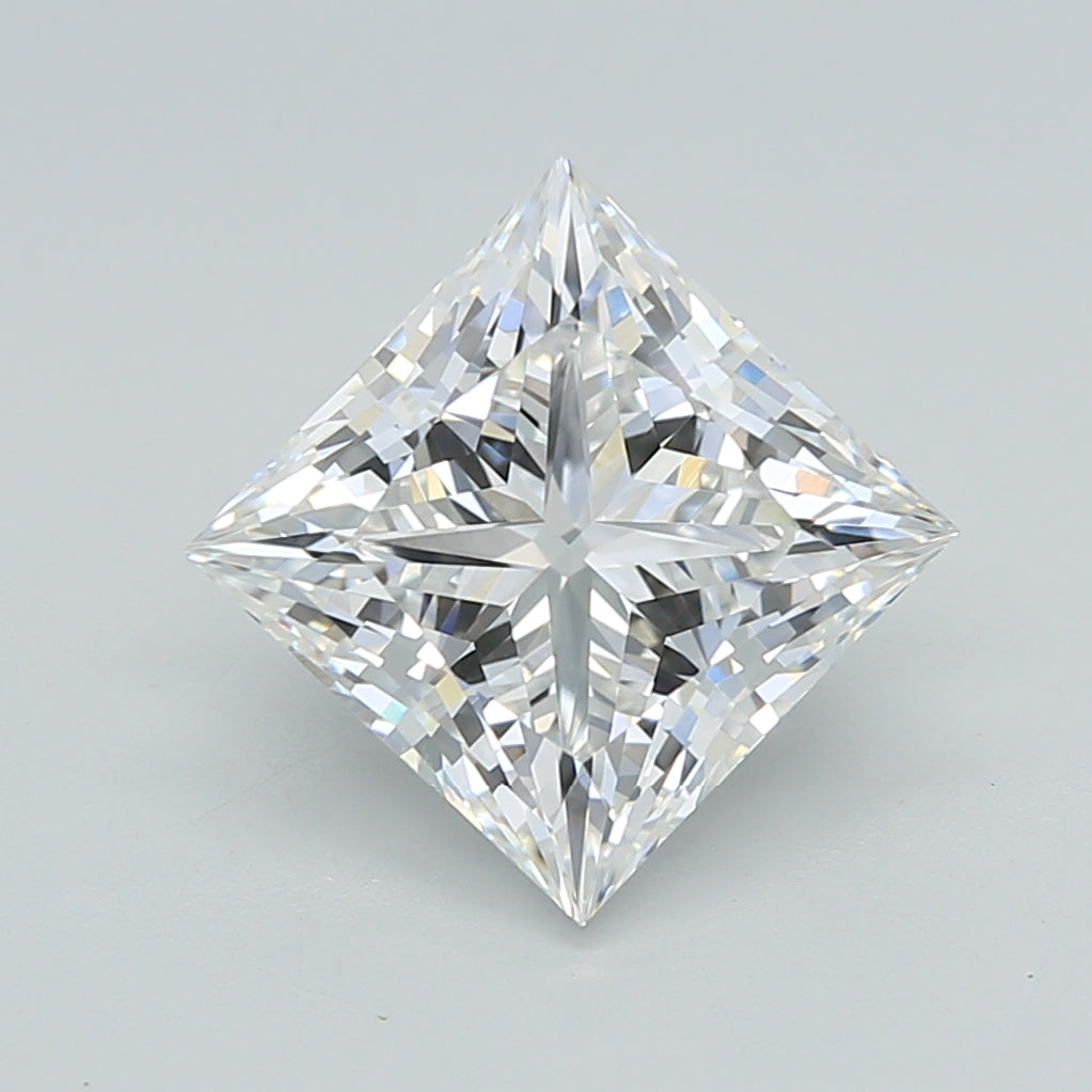 3.04 Carat Princess Shaped, Ideal Cut, E Color, VVS2 Clarity, IGI Certified Lab Grown Diamond