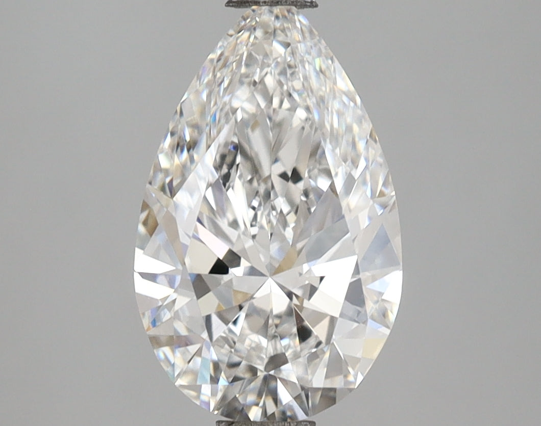 1.55 Carat Pear Shaped, Ideal Cut, E Color, VVS2 Clarity, IGI Certified Lab Grown Diamond