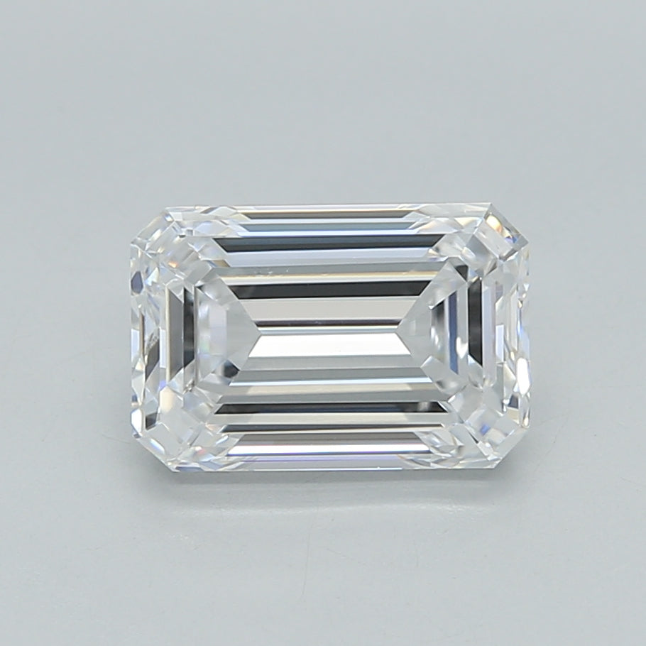 2.00 Carat Emerald Shaped, Ideal Cut, D Color, VVS1 Clarity, IGI Certified Lab Grown Diamond